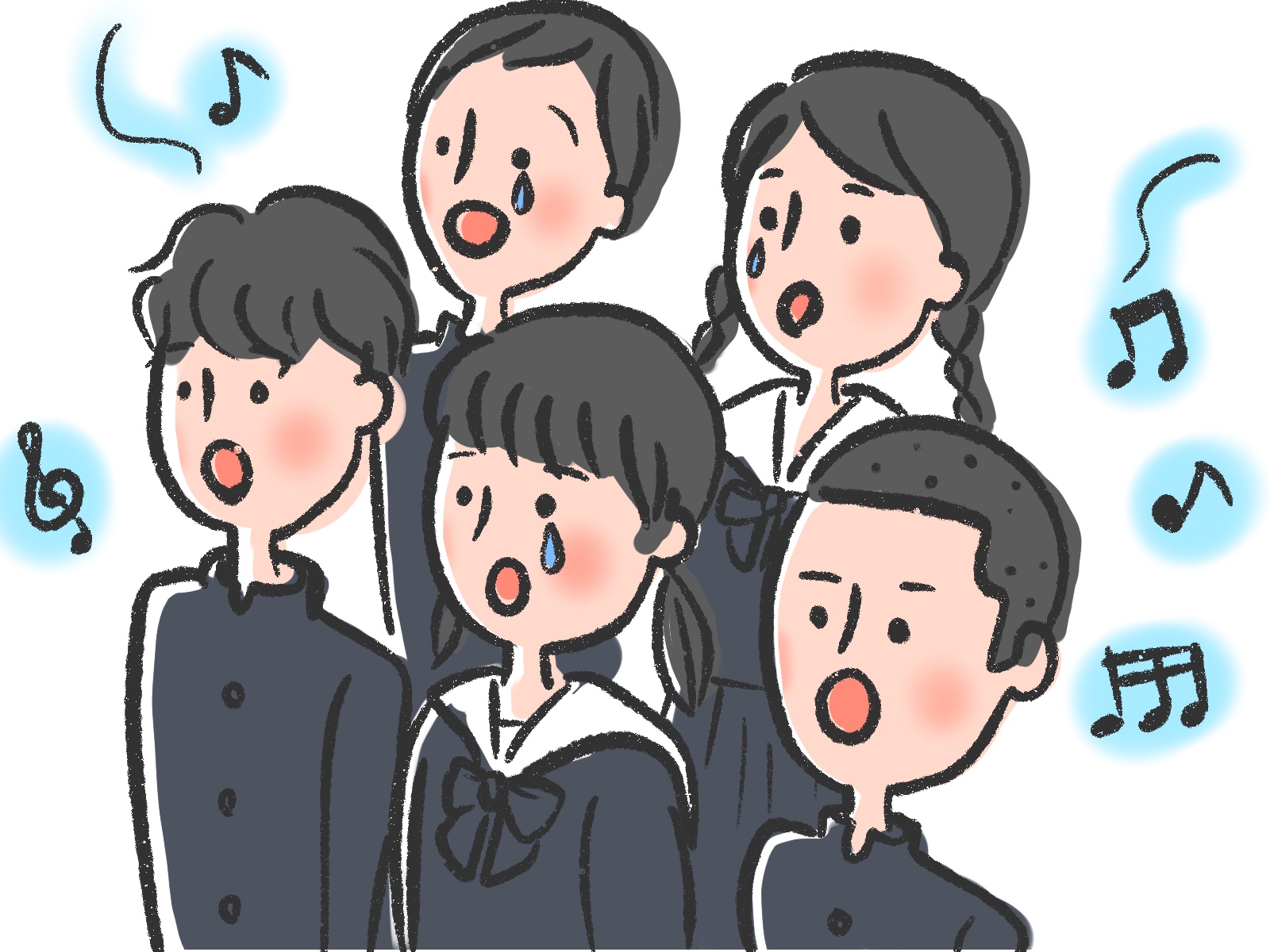 卒業ソングの楽譜と花びら