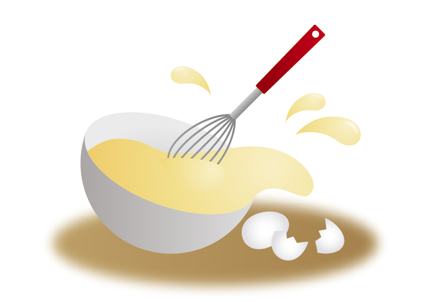 粉の混ぜ方（カットアンドフォールド）の手元