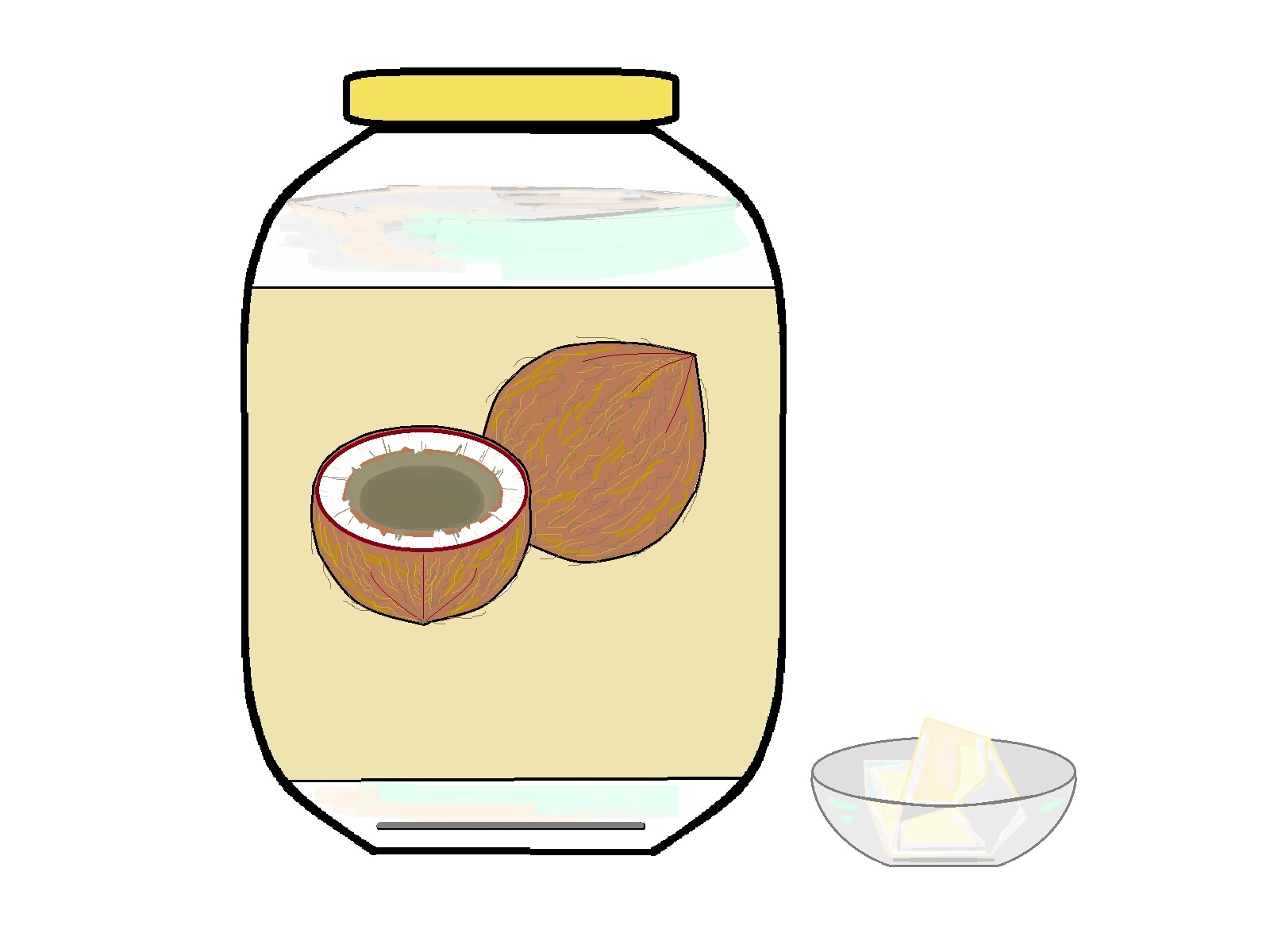 ココナッツオイルと便秘改善のイメージ図